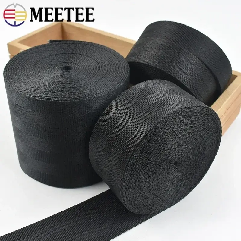 20-70mm 1-5M Black Nylon Webbing Tape for Car Seat Belt Backpack Ribbon Strap Pet Collar Band Bia Binding DIY Sewing Accessories