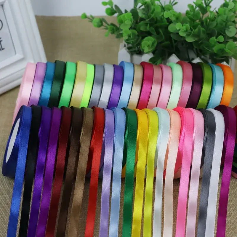 10mm Satin Ribbon (22Meters/Roll) Christmas Halloween Wedding Birthday Party Gift Box Cake Wrapping DIY Crafts Sewing Ribbons