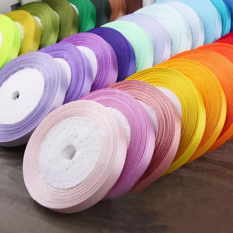 10mm Satin Ribbon (22Meters/Roll) Christmas Halloween Wedding Birthday Party Gift Box Cake Wrapping DIY Crafts Sewing Ribbons