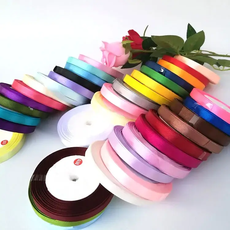 10mm Satin Ribbon (22Meters/Roll) Christmas Halloween Wedding Birthday Party Gift Box Cake Wrapping DIY Crafts Sewing Ribbons