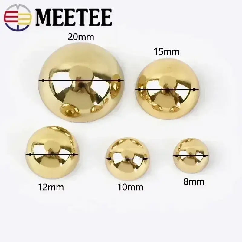 Meetee 8-20mm 10/20Pcs Mashroom Rivet For Handbag Metal Snap Buckle Bag Studs Button Nail Rivets DIY Sewing Hardware Accessories