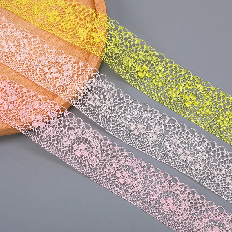 40mm Non-Stretchy Hollow Out Floral Embroidered Lace Ribbon DIY Handmade Crafts Fabric Navidad Wedding Party Gift Wrapping Lace