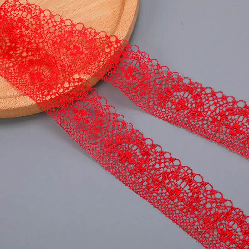 40mm Non-Stretchy Hollow Out Floral Embroidered Lace Ribbon DIY Handmade Crafts Fabric Navidad Wedding Party Gift Wrapping Lace
