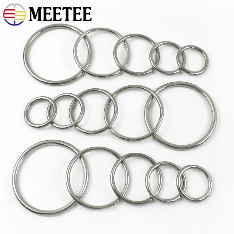 1-5Pcs 15-100mm O Ring Stainless Steel Bags Buckle Webbing Strap Connector Hook Dog Collar Decor Loop DIY Hardware Accessories