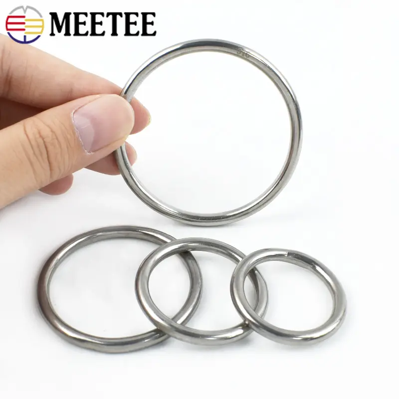 1-5Pcs 15-100mm O Ring Stainless Steel Bags Buckle Webbing Strap Connector Hook Dog Collar Decor Loop DIY Hardware Accessories