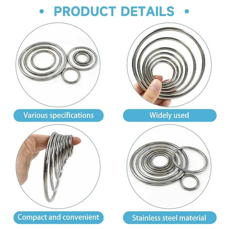 1-5Pcs 15-100mm O Ring Stainless Steel Bags Buckle Webbing Strap Connector Hook Dog Collar Decor Loop DIY Hardware Accessories