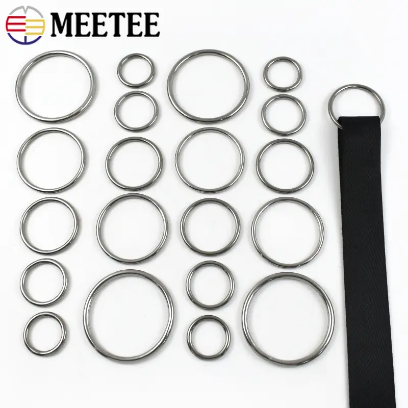 1-5Pcs 15-100mm O Ring Stainless Steel Bags Buckle Webbing Strap Connector Hook Dog Collar Decor Loop DIY Hardware Accessories