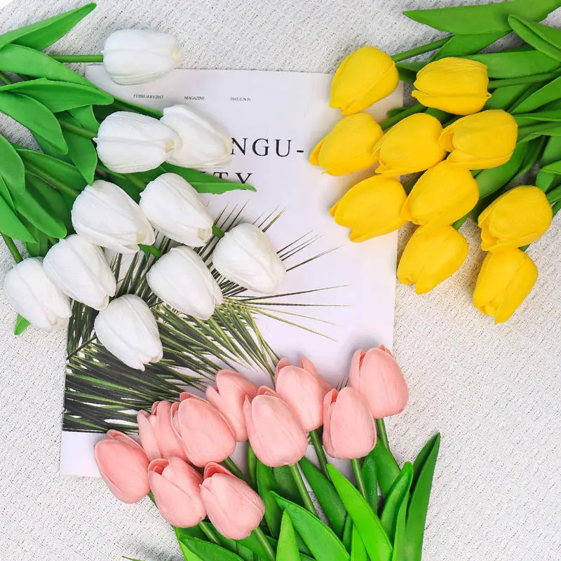 1pcs 34cm Artificial Flowers PU Tulips Home Party Wedding Christmas Decoration Fake Floral