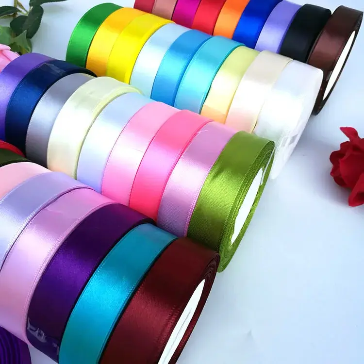20mm Satin Ribbons 25yards/Roll DIY Scrapbooking Crafts Fabric Christmas Halloween Birthday Party Gift Box Cake Wrapping Ribbons