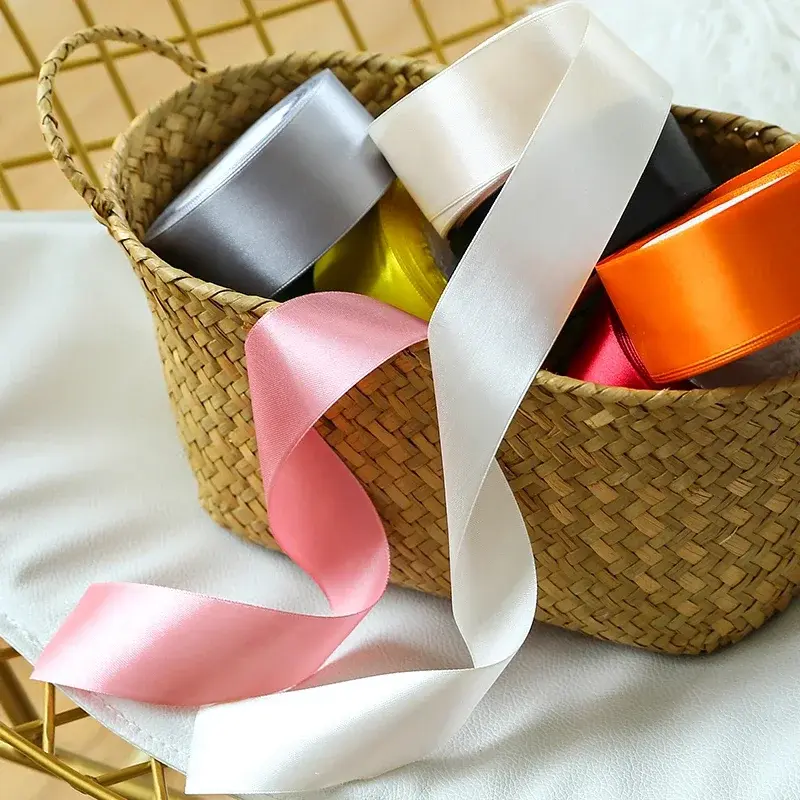 6-10-12-15-20-25mm Satin Ribbons Christmas Halloween Wedding Birthday Party Gift Packaging DIY Crafts Scrapbooking Accessories