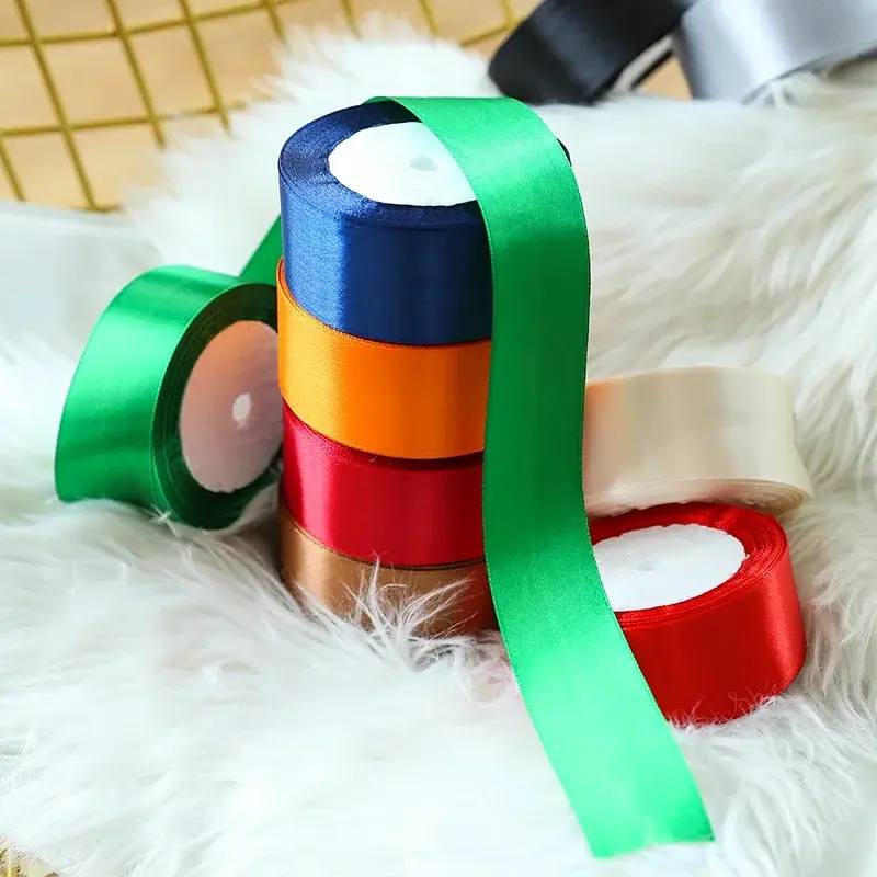 6-10-12-15-20-25mm Satin Ribbons Christmas Halloween Wedding Birthday Party Gift Packaging DIY Crafts Scrapbooking Accessories