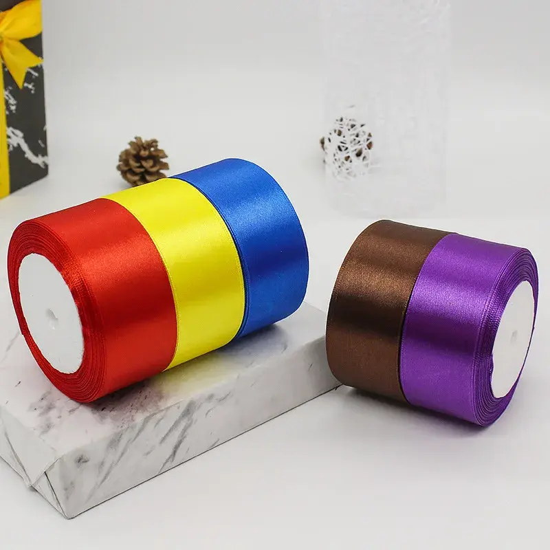 4cm Satin Ribbons 22Meters/Lot Christmas Halloween Wedding Birthday Party Gift Box Wrapping Ribbons DIY Handmade Crafts Fabric