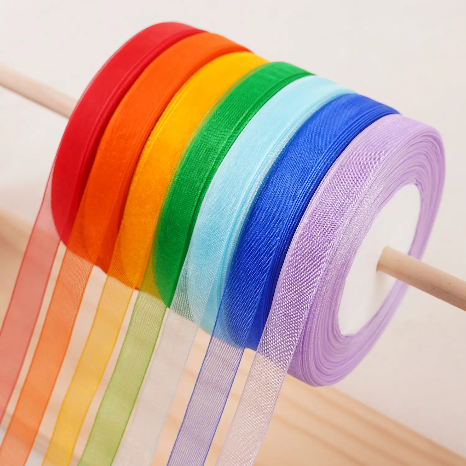 12/15/20/25/40/50mm 45meter/roll Organza Ribbons Wedding Christmas Party Home DIY Gift Packaging Decoration Chiffon Tapes
