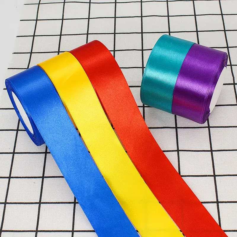 4cm Satin Ribbons 22Meters/Lot Christmas Halloween Wedding Birthday Party Gift Box Wrapping Ribbons DIY Handmade Crafts Fabric