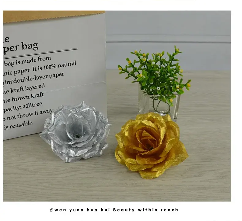 10piece 10cm Silk Artificial Roses Flower Head Christmas Halloween Birthday Party Decor Fake Flowers DIY Wedding Flower Wall