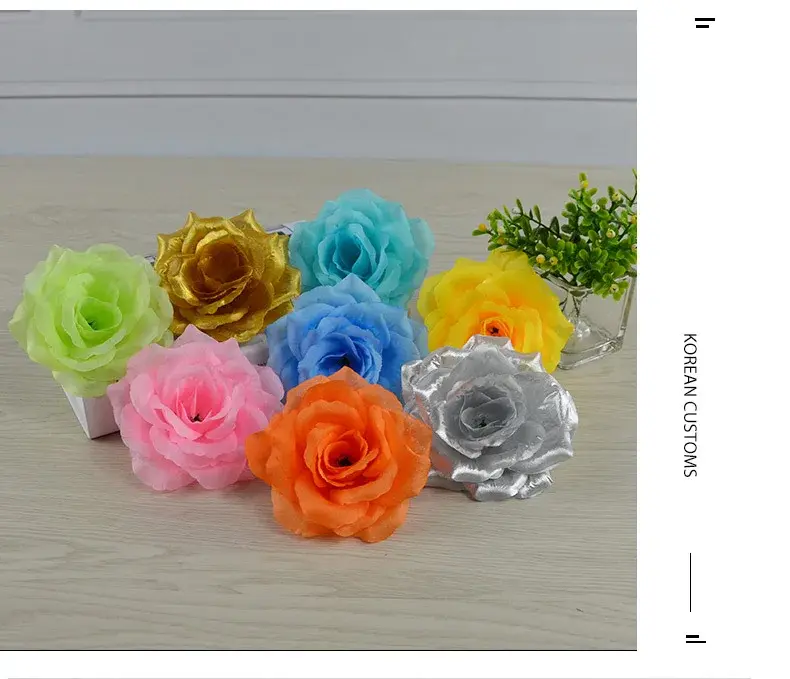 10piece 10cm Silk Artificial Roses Flower Head Christmas Halloween Birthday Party Decor Fake Flowers DIY Wedding Flower Wall