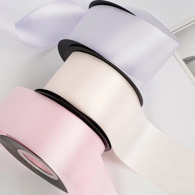 18meters/roll 50mm Double Faced Satin Ribbon Soild Color Wedding Party Christmas Decoration Box Decorative Ribbon