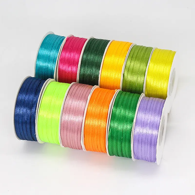 3mm 91meters/Roll Double Sided Satin Ribbon Wedding Party Decoration Handmade DIY Christmas Accessories