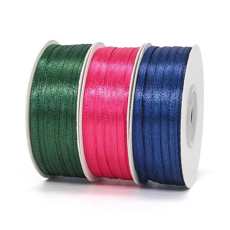 3mm 91meters/Roll Double Sided Satin Ribbon Wedding Party Decoration Handmade DIY Christmas Accessories