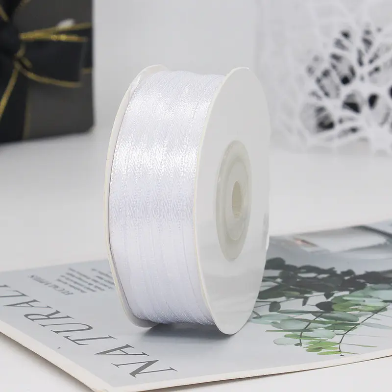 3mm 91meters/Roll Double Sided Satin Ribbon Wedding Party Decoration Handmade DIY Christmas Accessories