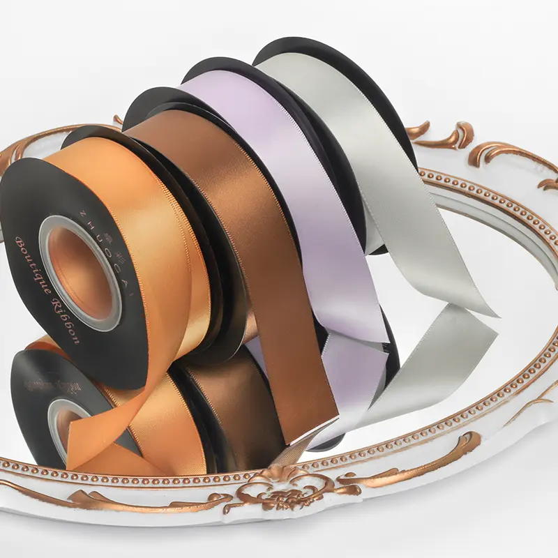 2.5cm Double-sided Satin Ribbon 18meters/roll Handmade Wedding Party Decoration DIY Bow Bouquet Gift Wrapping