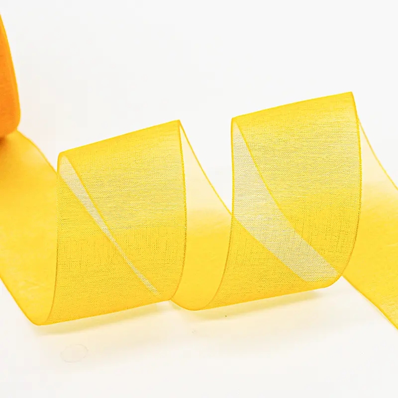 4cm Organza Ribbons 50yards/Roll Christmas Halloween Wedding Birthday Party Gift Box Wrapping Ribbons DIY Handmade Crafts Fabric