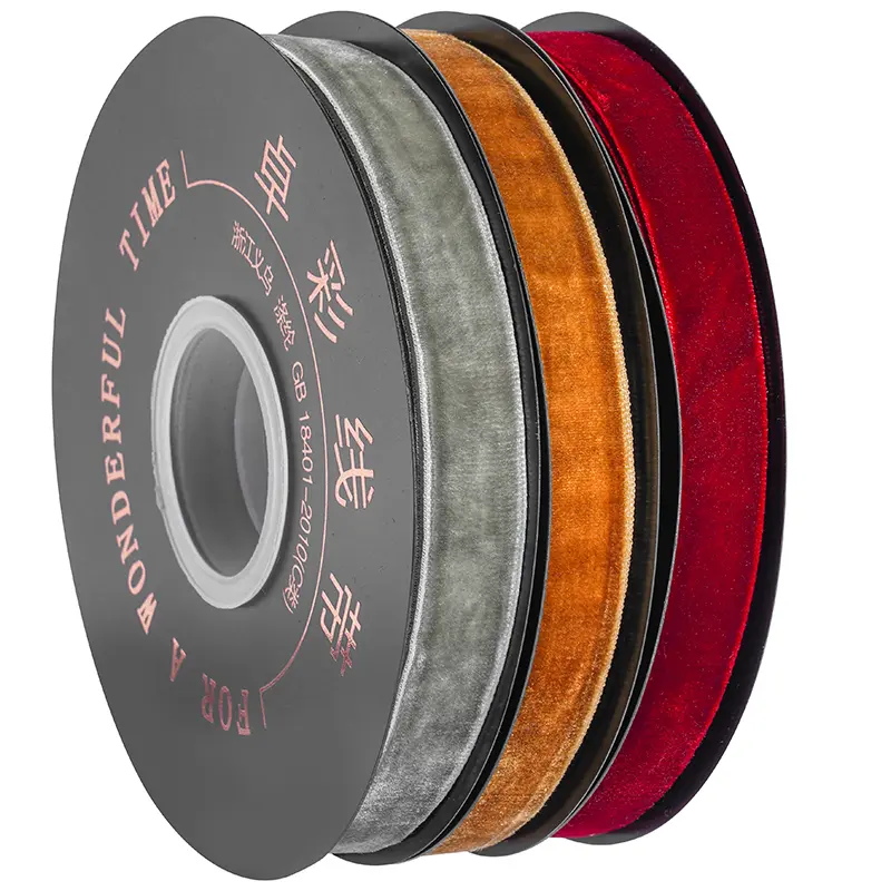 1.5cm 4.5m Vintage Velvet Ribbon Flocking Handmade DIY Gift Box Packaging Bow Party Wedding  Accessories