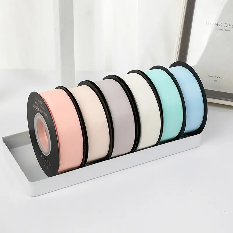 25mm 18meters/roll Milk Silk Ribbon Christmas Party Wedding Decoration Handmade Box Bows Hair Accessories Craft Supplies