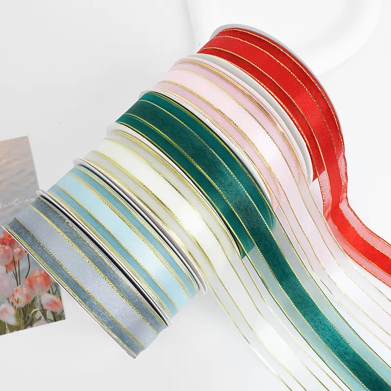 2.5cm 45m Organza Satin Ribbon Handmade Craft Gift Floral Packing Cakebox Marriage Christmas Decoration