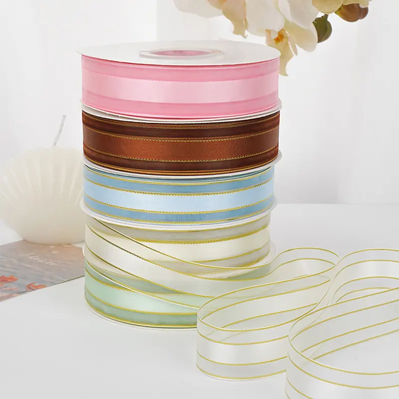 2.5cm 45m Organza Satin Ribbon Handmade Craft Gift Floral Packing Cakebox Marriage Christmas Decoration