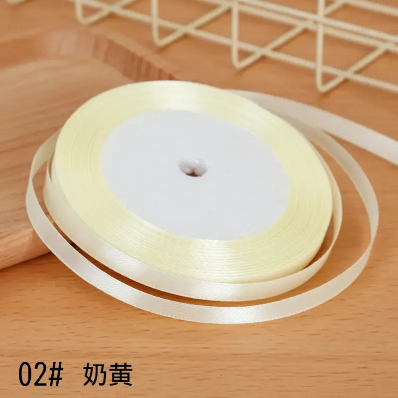 6mm Satin Ribbons Wedding Christmas Halloween Decoration Baby Shower Birthday Party Gift Wrapping Ribbon DIY Crafts Bow Fabric