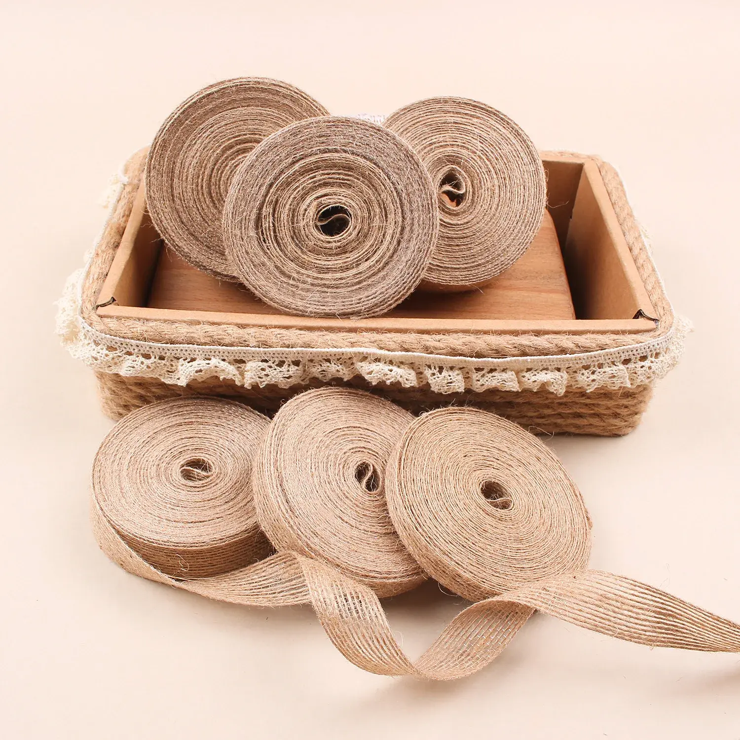 Natural Vintage Jute Burlap Ribbon 6/10/15/20/25/30/38mm 100meters/lot Party Christmas Decoration DIY Gift Packing Supplies