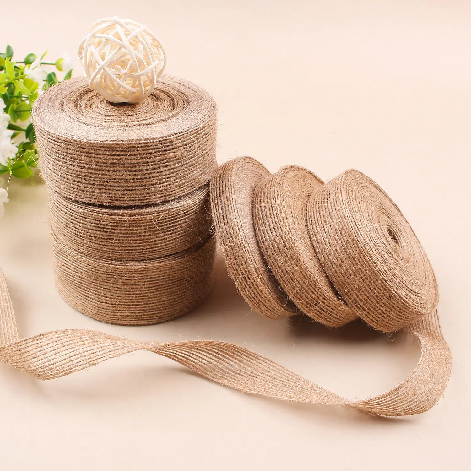 Natural Vintage Jute Burlap Ribbon 6/10/15/20/25/30/38mm 100meters/lot Party Christmas Decoration DIY Gift Packing Supplies
