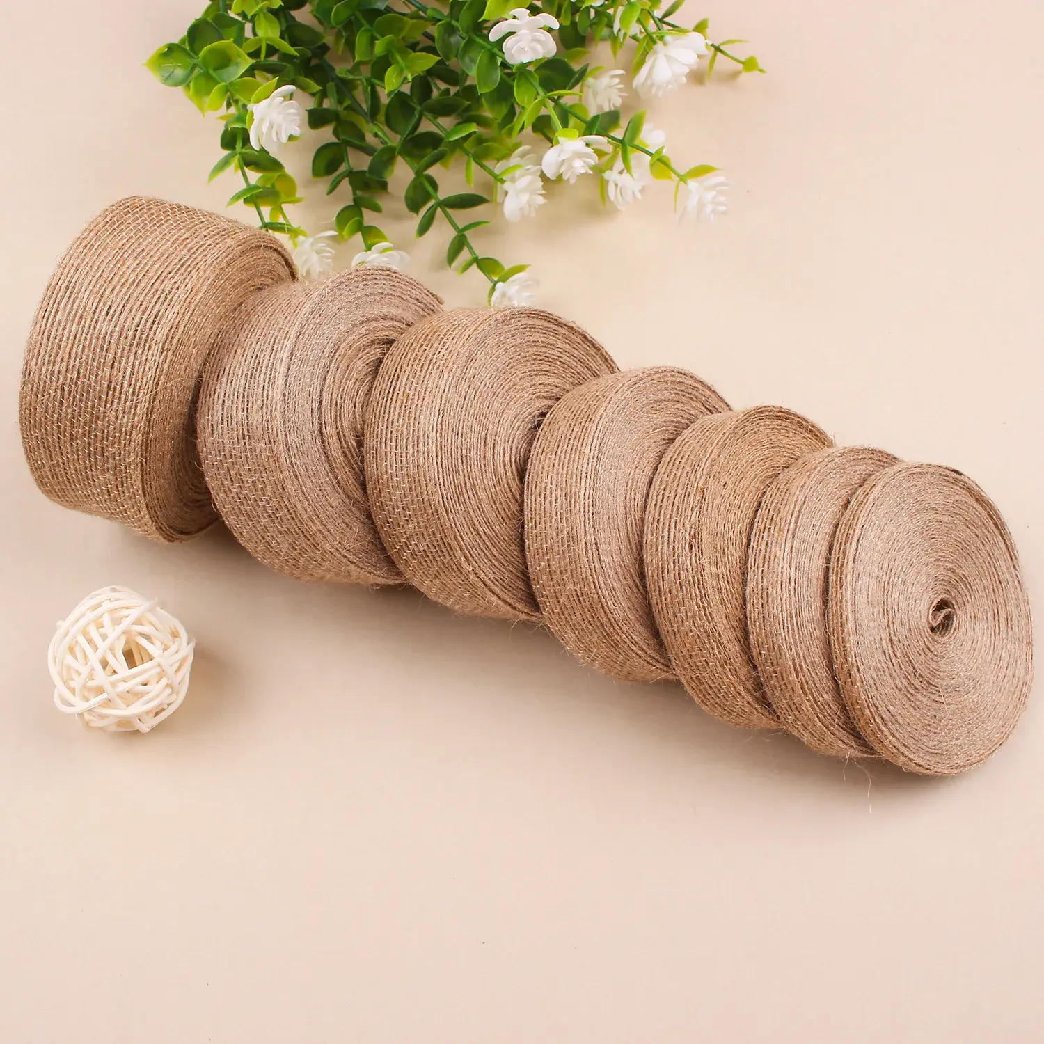 Natural Vintage Jute Burlap Ribbon 6/10/15/20/25/30/38mm 100meters/lot Party Christmas Decoration DIY Gift Packing Supplies