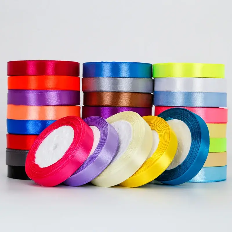 22Meters/Roll 15mm Satin Ribbons Wedding Christmas Halloween Decoration Birthday Party Gift Wrapping Ribbon DIY Crafts Fabric
