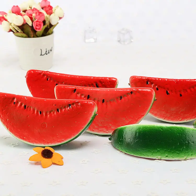 20PCS 15x6.8cm Artificial Watermelon Food Crafts Photography Props Christmas Halloween Home Kitchen Window Display Fake Fruits