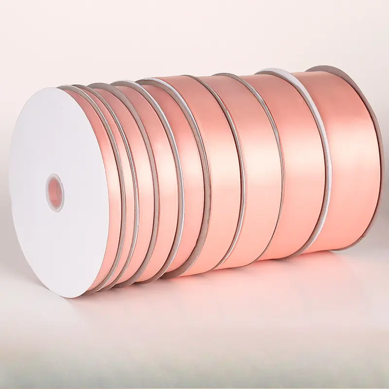 90Meters Nude Pink Satin Ribbon Gift Bow Tape Crafts DIY Sewing Party Wedding Decoration 6mm 10mm 12mm 15mm 20mm 25mm 40mm