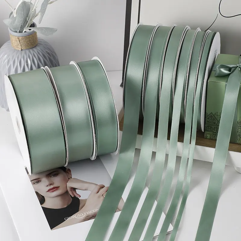 91Meters/Roll 6/10/12/15/20/25/38/50mm Grey Green Handmade Craft Gifts Wedding Decoration Halloween Ribbon