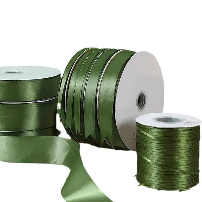 Army Green Ribbon 100Yards 6-50mm Bow DIY Crafts Handmade Scrapbooking Material Cake Boxes Packaging Ribbon Christmas Decoration