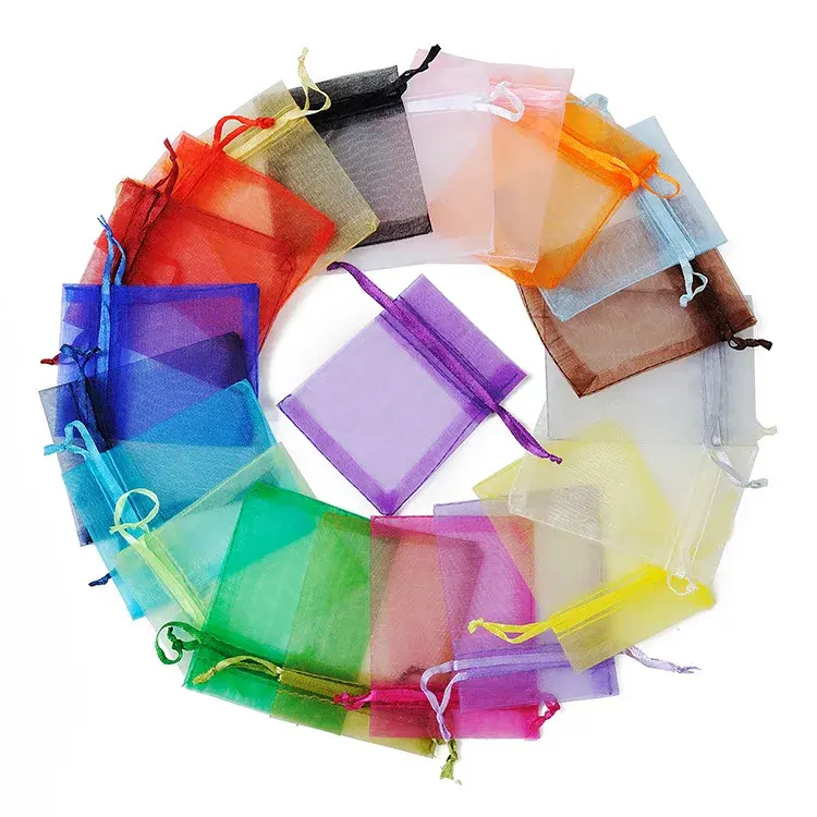 100pcs 35x50cm Drawstring Organza Bags Large Shopping Bags Christmas Halloween Wedding Birthday Party Candy Gift Boxes Bags