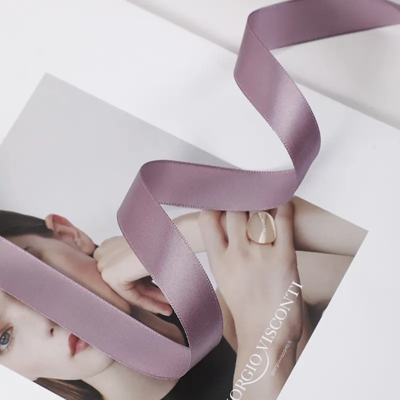 6mm-50mm 91Meters Taro Purple Polyester Satin Ribbon Party Wedding Decoration Handmade Rose Flowers Crafts Materials