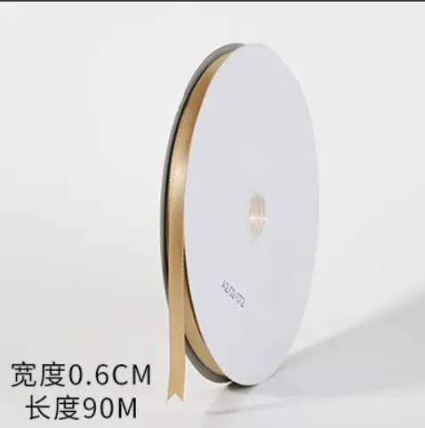 90Meters 6mm-50mm Champagne Gold Flower Packaging Ribbon Fabric Gift Wrap Sewing Party Wedding Christmas Deco Craft Supplies