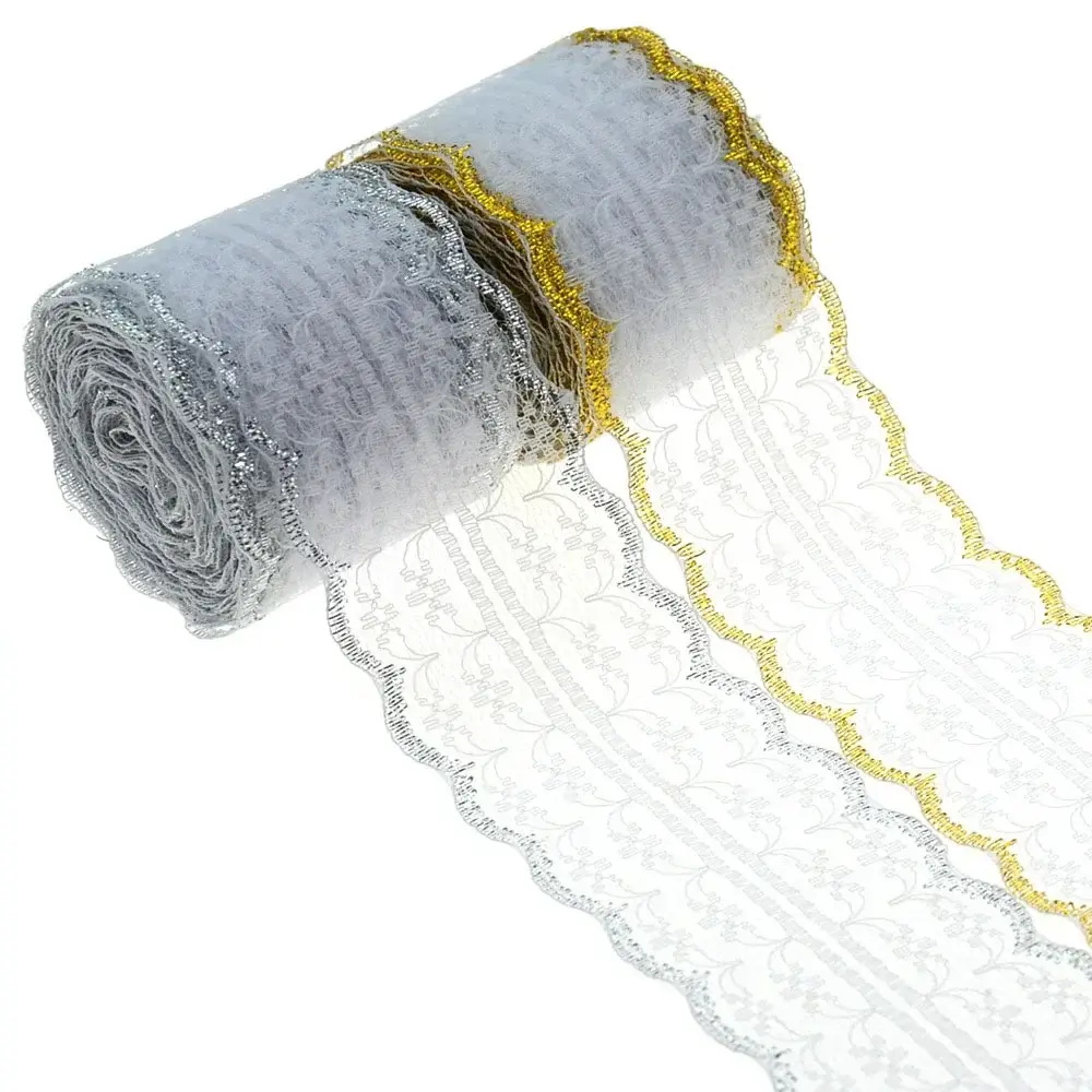 45mm Gold Silver Black White Lace Ribbon Colorful DIY Handmade Crafts Lace Trim Christmas Halloween New Year Gift Wrapping Tape
