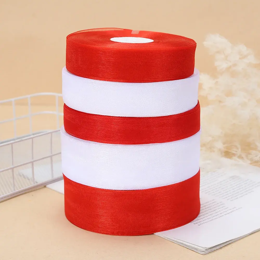 12mm 15mm 20mm 25mm 40mm 50mm Organza Ribbon 45meters/Roll Wedding Party Decoration Gift Wrapping Supplies