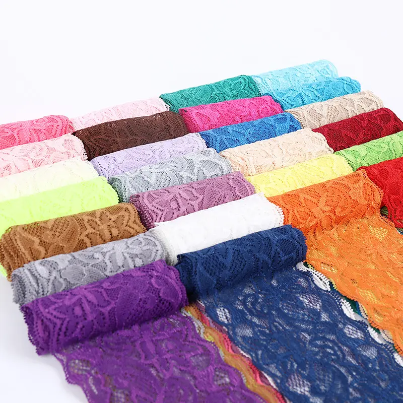 8cm Elastic Spandex Lace Ribbon 5Meters Hollow Out Floral Black Lace Trimming DIY Crafts Sewing Garment Accessories Lace Tape