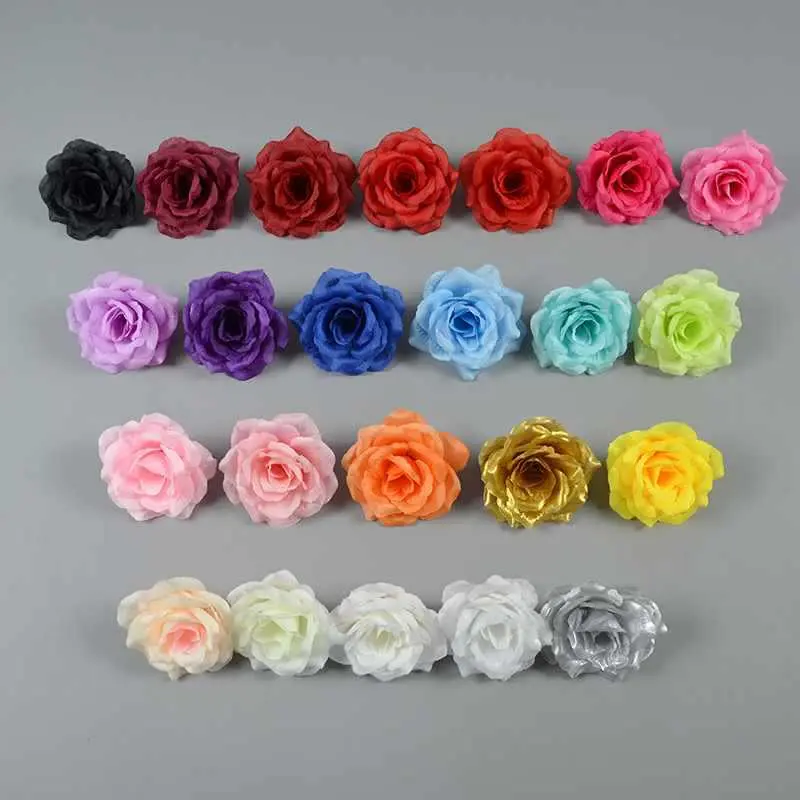 10piece 8cm Artificial Rose Flower Heads Wedding Party Decoration Christmas Halloween New Year Festival DIY Fake Flowers