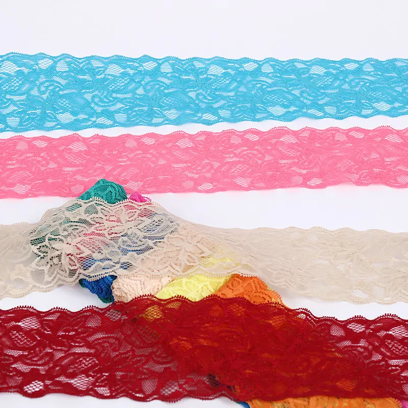 8cm Elastic Spandex Lace Ribbon 5Meters Hollow Out Floral Black Lace Trimming DIY Crafts Sewing Garment Accessories Lace Tape