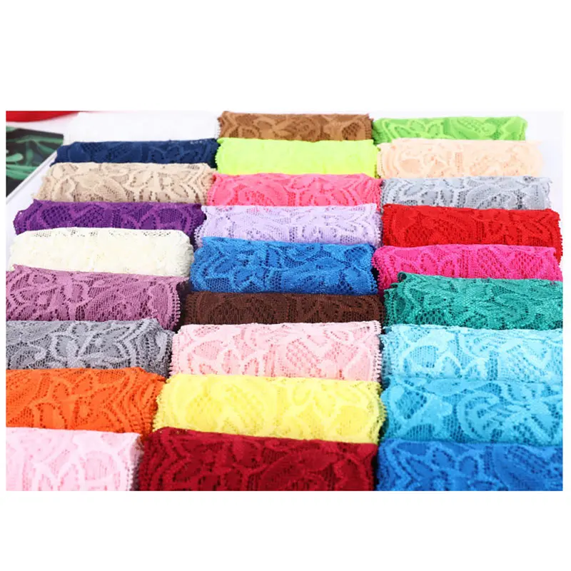 8cm Elastic Spandex Lace Ribbon 5Meters Hollow Out Floral Black Lace Trimming DIY Crafts Sewing Garment Accessories Lace Tape