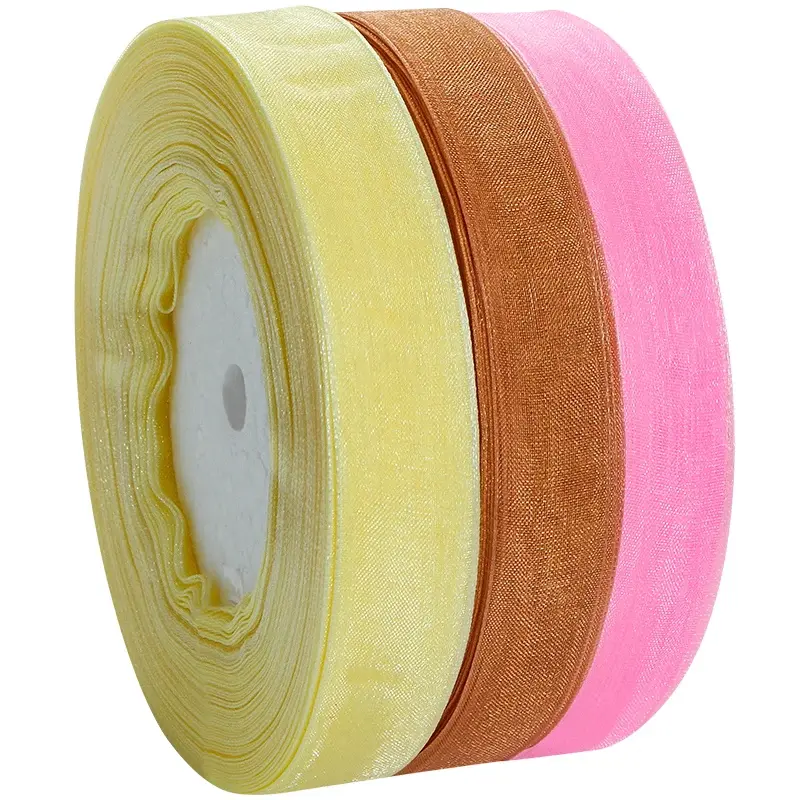 12mm 15mm 20mm 25mm 40mm 50mm Organza Ribbon 45meters/Roll Wedding Party Decoration Gift Wrapping Supplies