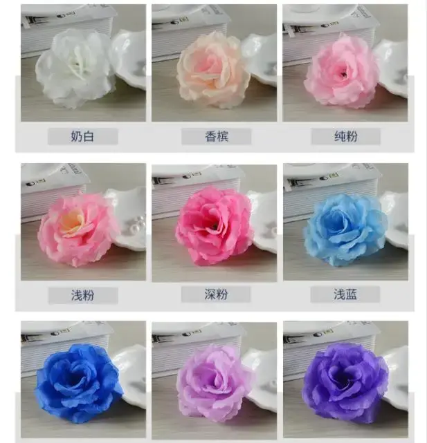 10piece 8cm Artificial Rose Flower Heads Wedding Party Decoration Christmas Halloween New Year Festival DIY Fake Flowers